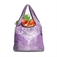 Epilepsy Awareness Maori Aotearoa Grocery Bag Manta Ray - Purple Glaze - Polynesian Pride