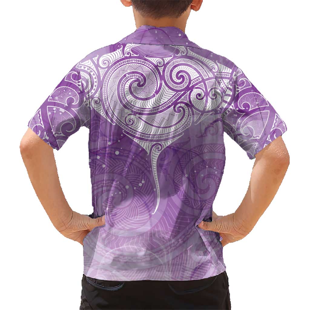 Epilepsy Awareness Maori Aotearoa Hawaiian Shirt Manta Ray - Purple Glaze - Polynesian Pride