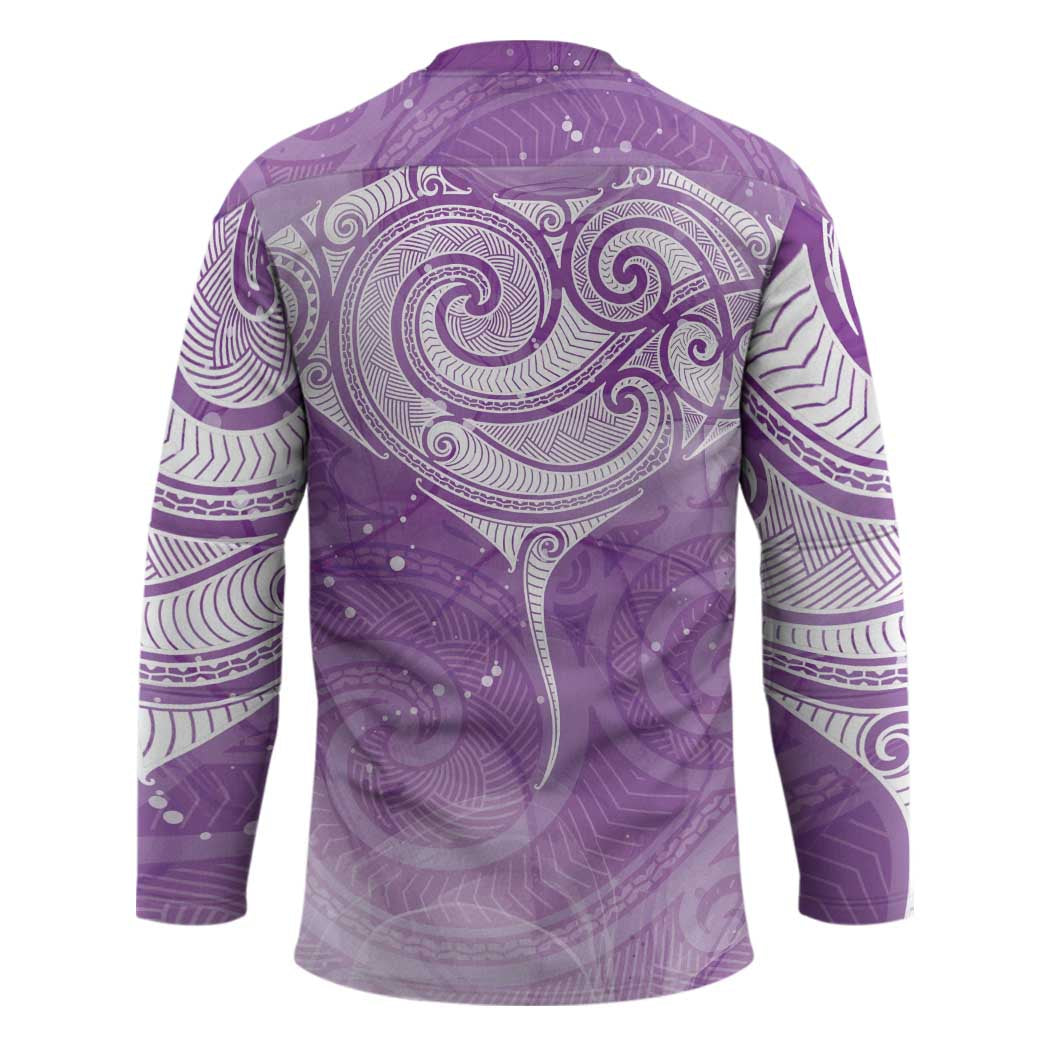 Epilepsy Awareness Maori Aotearoa Hockey Jersey Manta Ray - Purple Glaze - Polynesian Pride