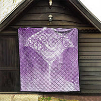 Epilepsy Awareness Maori Aotearoa Quilt Manta Ray - Purple Glaze - Polynesian Pride