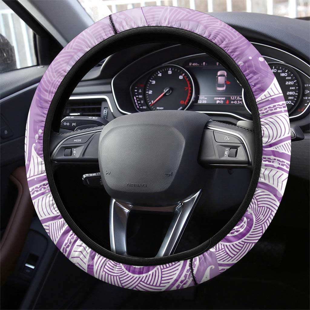 Epilepsy Awareness Maori Aotearoa Steering Wheel Cover Manta Ray - Purple Glaze LT7 - Polynesian Pride