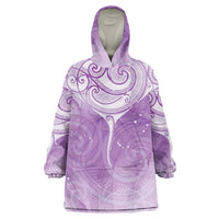 Epilepsy Awareness Maori Aotearoa Wearable Blanket Hoodie Manta Ray - Purple Glaze LT7 One Size Purple - Polynesian Pride