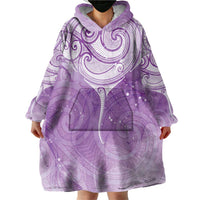 Epilepsy Awareness Maori Aotearoa Wearable Blanket Hoodie Manta Ray - Purple Glaze LT7 - Polynesian Pride