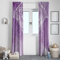 Epilepsy Awareness Maori Aotearoa Window Curtain Manta Ray - Purple Glaze LT7 - Polynesian Pride