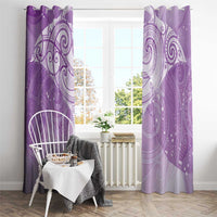 Epilepsy Awareness Maori Aotearoa Window Curtain Manta Ray - Purple Glaze LT7 - Polynesian Pride
