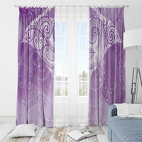 Epilepsy Awareness Maori Aotearoa Window Curtain Manta Ray - Purple Glaze LT7 - Polynesian Pride