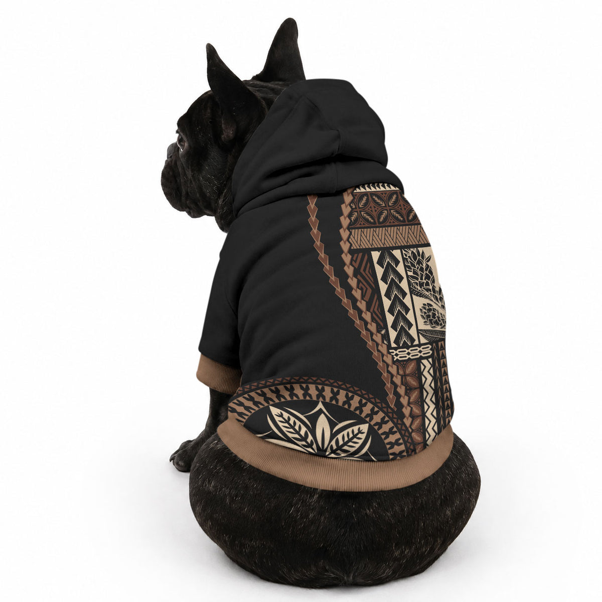 Samoa Siapo Motif Pet Hoodie Classic Style - Black Ver02