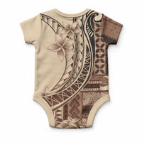 Samoa Siapo Mamanu Baby Onesie Plumeria Mocha Motifs