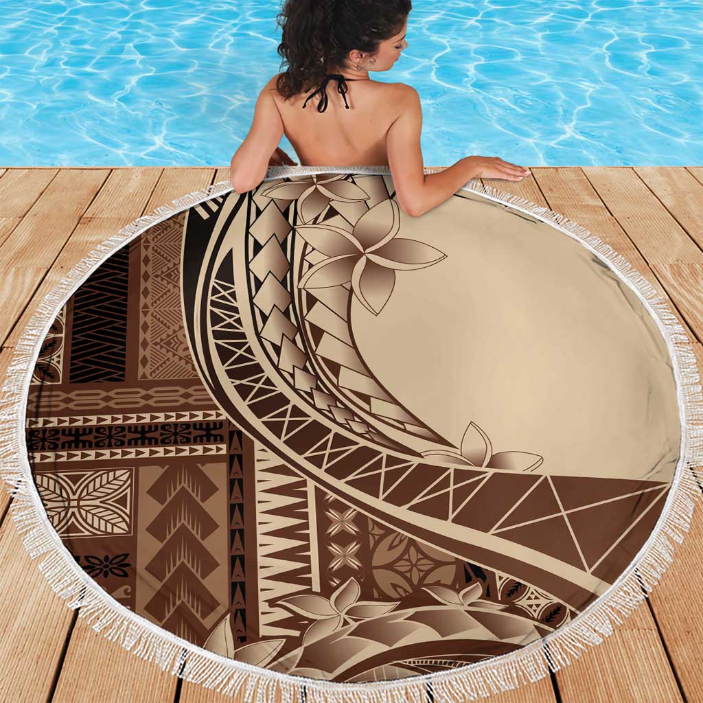 Samoa Siapo Mamanu Beach Blanket Plumeria Mocha Motifs