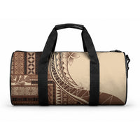 Samoa Siapo Mamanu Duffle Bag Plumeria Mocha Motifs