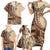 Samoa Siapo Mamanu Family Matching Short Sleeve Bodycon Dress and Hawaiian Shirt Plumeria Mocha Motifs