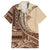 Samoa Siapo Mamanu Family Matching Tank Maxi Dress and Hawaiian Shirt Plumeria Mocha Motifs