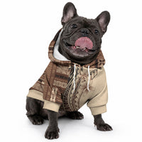 Samoa Siapo Mamanu Pet Hoodie Plumeria Mocha Motifs