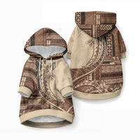 Samoa Siapo Mamanu Pet Hoodie Plumeria Mocha Motifs