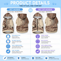 Samoa Siapo Mamanu Pet Hoodie Plumeria Mocha Motifs