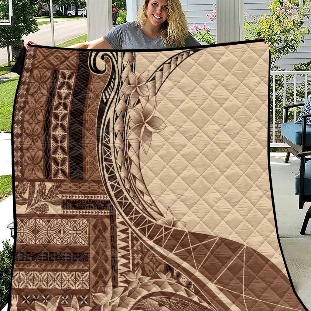 Samoa Siapo Mamanu Quilt Plumeria Mocha Motifs