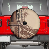 Samoa Siapo Mamanu Spare Tire Cover Plumeria Mocha Motifs