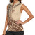 Samoa Siapo Mamanu Women Sleeveless Polo Shirt Plumeria Mocha Motifs