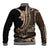 Samoa Siapo Mamanu Baseball Jacket Plumeria Black Motifs