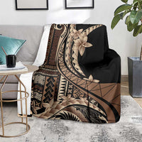 Samoa Siapo Mamanu Blanket Plumeria Black Motifs