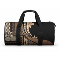 Samoa Siapo Mamanu Duffle Bag Plumeria Black Motifs