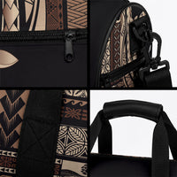 Samoa Siapo Mamanu Duffle Bag Plumeria Black Motifs