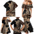 Samoa Siapo Mamanu Family Matching Mermaid Dress and Hawaiian Shirt Plumeria Black Motifs