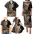 Samoa Siapo Mamanu Family Matching Puletasi and Hawaiian Shirt Plumeria Black Motifs