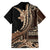 Samoa Siapo Mamanu Family Matching Puletasi and Hawaiian Shirt Plumeria Black Motifs