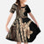 Samoa Siapo Mamanu Family Matching Short Sleeve Bodycon Dress and Hawaiian Shirt Plumeria Black Motifs