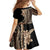 Samoa Siapo Mamanu Family Matching Tank Maxi Dress and Hawaiian Shirt Plumeria Black Motifs