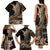 Samoa Siapo Mamanu Family Matching Tank Maxi Dress and Hawaiian Shirt Plumeria Black Motifs