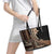 Samoa Siapo Mamanu Leather Tote Bag Plumeria Black Motifs