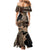 Samoa Siapo Mamanu Mermaid Dress Plumeria Black Motifs