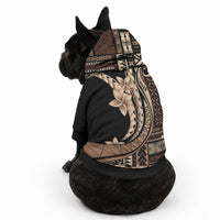 Samoa Siapo Mamanu Pet Hoodie Plumeria Black Motifs