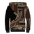 Samoa Siapo Mamanu Sherpa Hoodie Plumeria Black Motifs