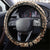 Samoa Siapo Mamanu Steering Wheel Cover Plumeria Black Motifs