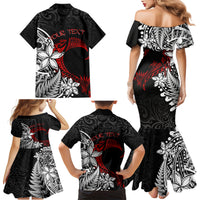 Valentine New Zealand Family Matching Mermaid Dress and Hawaiian Shirt Aotearoa Couple Maori Aroha Ki a Koe LT7 - Polynesian Pride