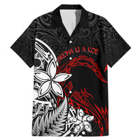 New Zealand Aotearoa Valentine Family Matching Mermaid Dress and Hawaiian Shirt Couple Maori Aroha Ki a Koe Ver.02 LT7 Dad's Shirt - Short Sleeve Black - Polynesian Pride