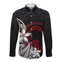 New Zealand Aotearoa Valentine Long Sleeve Button Shirt Couple Maori Aroha Ki a Koe Ver.02 LT7 Unisex Black - Polynesian Pride