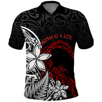 New Zealand Aotearoa Valentine Polo Shirt Couple Maori Aroha Ki a Koe Ver.02 LT7 Black - Polynesian Pride