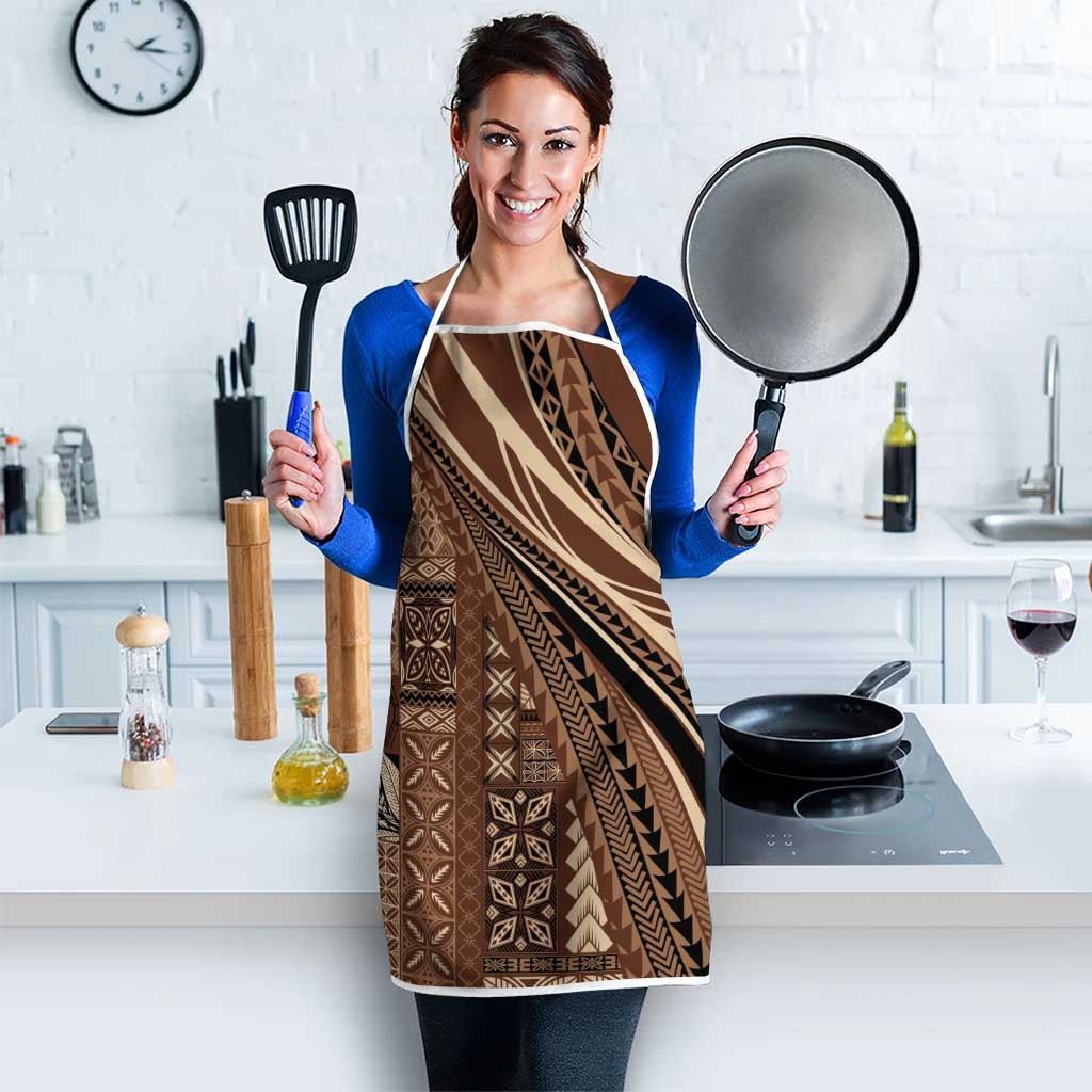 Pasifika Women's Day - Samoa Siapo Malu Tattoo Inspired Apron Brown