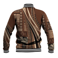 Pasifika Women's Day - Samoa Siapo Malu Tattoo Inspired Baseball Jacket Brown