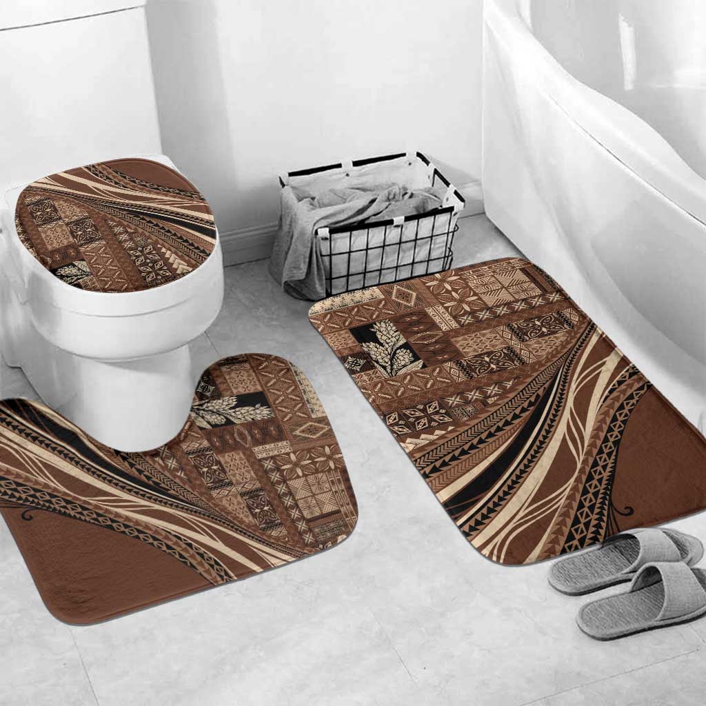 Pasifika Women's Day - Samoa Siapo Malu Tattoo Inspired Bathroom Set Brown