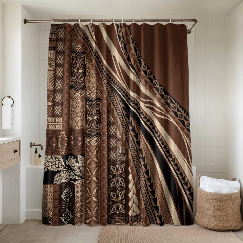 Pasifika Women's Day - Samoa Siapo Malu Tattoo Inspired Bathroom Set Brown