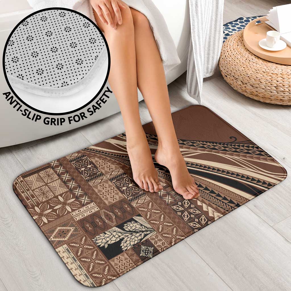 Pasifika Women's Day - Samoa Siapo Malu Tattoo Inspired Bathroom Set Brown