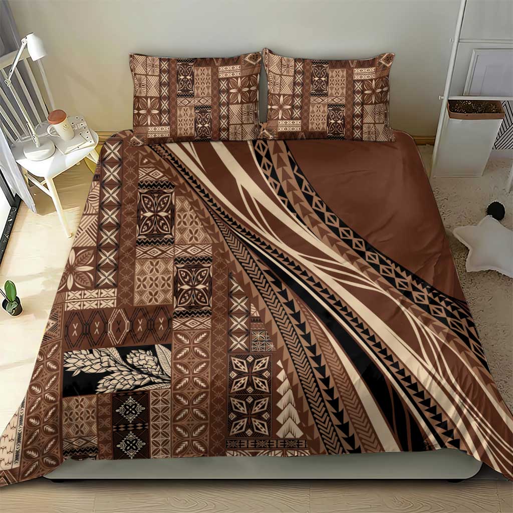 Pasifika Women's Day - Samoa Siapo Malu Tattoo Inspired Bedding Set Brown