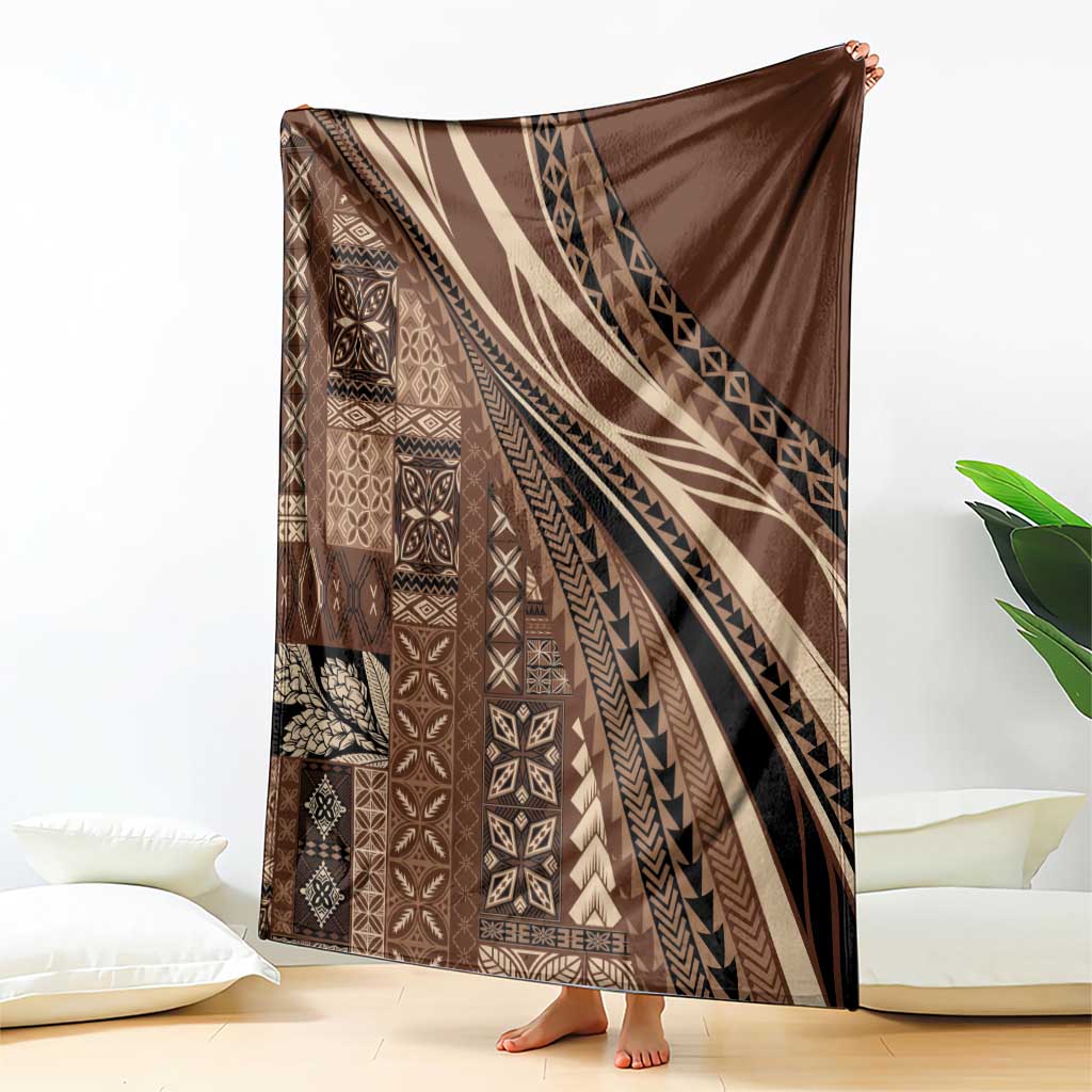 Pasifika Women's Day - Samoa Siapo Malu Tattoo Inspired Blanket Brown