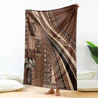 Pasifika Women's Day - Samoa Siapo Malu Tattoo Inspired Blanket Brown