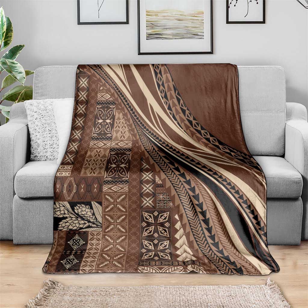 Pasifika Women's Day - Samoa Siapo Malu Tattoo Inspired Blanket Brown